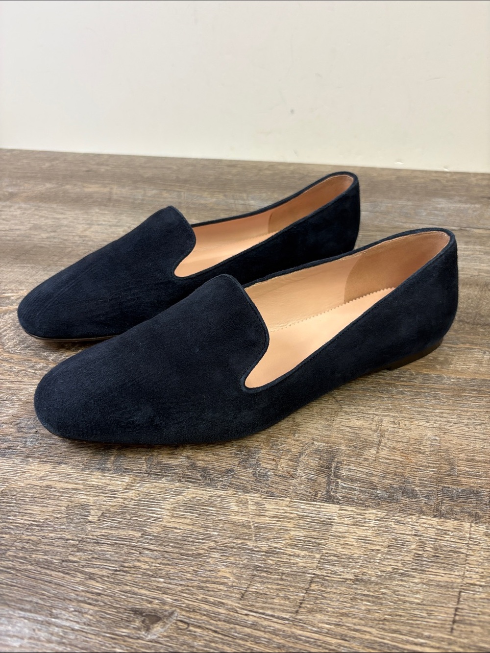 J.Crew Navy Blue Suede Smoking Loafer Flats Women’s Size 8.5